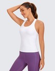 Crz Yoga Butterluxe Workout Tank Tops For Women Built In Bras Medium  White 