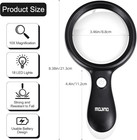 10x Lighted Large Handheld Reading Magnifier With 18 Led Lights  4 2 Inches