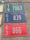 Iowa License Plates Lot Of 10 Vintage 1961 Thru 1979