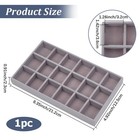Creatcabin Velvet Jewelry Trays Gray 18 Grids 8 4 X 4 9 Inch