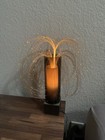 Vintage Fiber Optic Lamp Table Light 70s Groovy Hippie 13in Amber Beautiful Wow