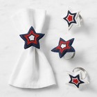 S 4 Williams Sonoma American Beaded Flag Napkin Rings -  Ws Sold Out