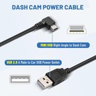 Car Dashcam Mini Usb Charging Cable 13ft Right Angle For Rexing V1 V1p Pro V5 V3