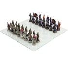 Civil War Solider Themed Chess Set With Glass Board  Multicolor