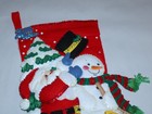 Finished Bucilla Felt Applique    83974  Santa And Frosty 18  Christmas Stocking