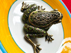 Vtg Two s Company Frog Trinket Box Bejeweled Substantial Nwt Enamel Handmade