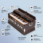 Folk Musical Instrument Multi Bellow 7 Stopper 39 Keys Harmonium With Bag