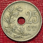 Very Nice 1923 Belgium 25 Centimes Beautiful Coin-dec458