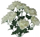 Cream Rose 20  Bush 12-bloom Silk Flower Home Wedding In outdoor Decor