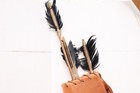 Atq Native American Indian Hand Crafted Beaded Bow And Arrow W Quiver