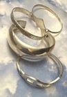 74g Mexico Signed Sterling Silver 925   950 Bracelet 4pc Cuff   Bangle Lot
