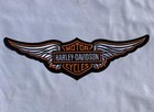 Harley-davidson Wing 15  Large Patch White Orange Embroidered Logo Patch Iron On