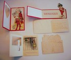 Lot Of 5 Antique 1800s - 1900s Valentine s Day Cards Die Cuts   Fold Overs