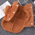 Warm Pet Coat Jacket Brown Windproof Sherpa Fleece Padded Cats   Dog Jacket Coat