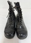 Antique Edwardian Childrens Black Leather Lace Up Boots