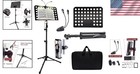 Adjustable Metal Sheet Music Stand W Light  Phone Holder  Carrying Bag  33-57in