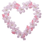 Flower Heart Applique Patch - Embroidered Pink Wreath Badge 1-7 8   iron On 