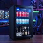 Clickoods Beverage Refrigerator Glass Door Drink Cooler Mini Fridge Air Cooling