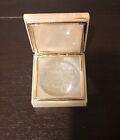 Vintage Alabaster Stone Floral Hinged Trinket Jewelry Box