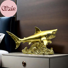 Shark Figurine Gold Statue Decorative Home   Office Resin Figurines Home Office