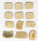 12 Victorian Small Die Cuts Floral 1880 Greetings Of Love Friendship Wine Guitar