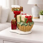 Yankee Candle Christmas Tealight Holder Gift Basket Holiday Decor 4 75