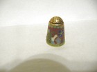 Thimble Vintage Brass   Cloisonne Blue Japanese Irises   Blue Flowers