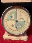 Vintage Baby Scale Blue Metal  weighs 30 Pounds By Ounces  Nursery Scale
