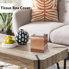 Tissue Box Cover Square  Acacia Wood Tissue Box Holder With Slide-out Bottom  Wo