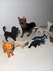 Dogs And Cats Plastic Figures Lot Of 10 Rare Collection Lot