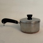Vintage Revere Ware Miniature Pot   Lid Copper Bottom Stainless Childs Toy