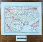 Vintage 1883 North Carolina Map 13 x11  Old Antique Original Raleigh Durham Cary