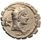 L Papius Juno Sospita Griffin Roman Republic Horse Donkey Ancient Silver Coin 4f