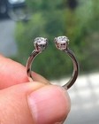 Simulated Diamond 925 Sterling Silver Toe Ring Adjustable 14k White Gold Plated