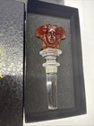 Versace Rosenthal Medusa Amber Crystal Wine Bottle Stopper     New In Original Box