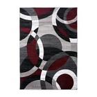 Rugshop Area Rug Modern Geometric Circles Carpet For Living Room Bedroom Rug Red