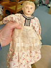11    Antique Vintage Minerva Doll Painted Face Germany Yellow Hair Tin Metal Head