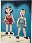 Vintage Abbot Twinkle Tots Paper Dolls 1950 Uncut unused Big 14 X 10 nice 