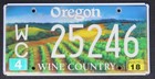Oregon Wine Country Specialty License Plate  2018  Random Number