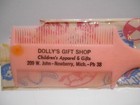 Vintage Mcm 1950 s Advertising Baby Doll Fine Tooth Comb Dolly s Gift Shop Pink