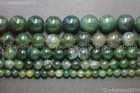 Natural Green Moss Agate Gemstone Round Loose Beads 4mm 6mm 8mm 10mm 12mm 15 