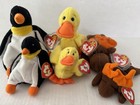 Ty Beanie Babies Quackers 4024 Chocolate 4015waddle 4075   Ty Teenies Lot Of 6