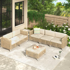 Outdoor Patio Furniture Set Wicker Boho Sectional Sofa Couch W  Thick Cushions