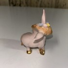 Vintage Japan Artkaul Pink Donkey Angel With Gold Accents Figurine 3 5 