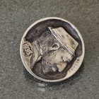 1936 Hobo Nickel Carved With Hat And 24k Gold Hat Band