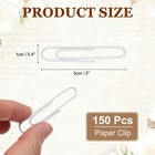 150 Pcs Pin Shape Paper Clip   2 X 0 4  Large Pin Paper Clip  White