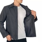 Alpine Swiss Grant Men s Wool Blend Dark Gray Bomber Jacket -- Size Medium 36 38