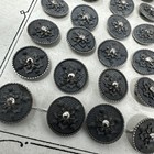 Nouveaute De Paris Antique Decorated Metal Victorian Buttons Original Card X 24