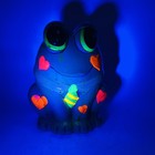 Vintage Holiday Fair Composite Plaster Mod Frog Bank With Hearts Glows