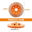 4 5   Diamond Grinding Cup Wheel Turbo Row Polishing Disc For Concrete Masonry